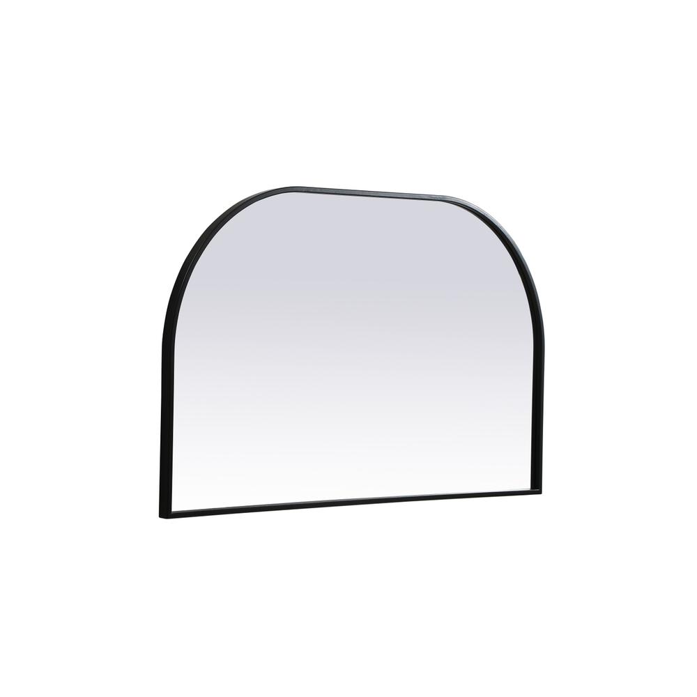Metal Frame Arch Mirror 39x24 Inch in Black. Picture 7