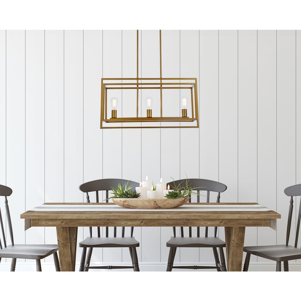 Voir 3 lights pendant in brass. Picture 7