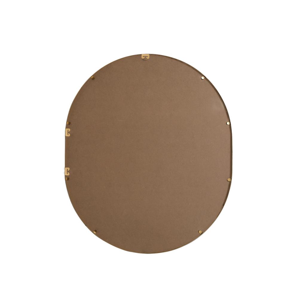 Metal Frame Oval Mirror 30x36 Inch in Brass. Picture 10