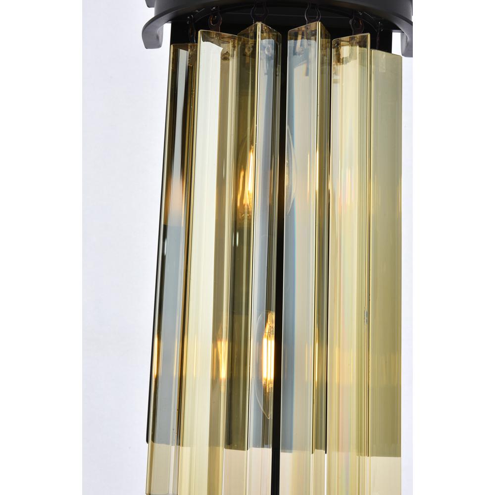 Sydney 2 light Matte Black Wall Sconce Golden Teak (Smoky) Royal Cut Crystal. Picture 4