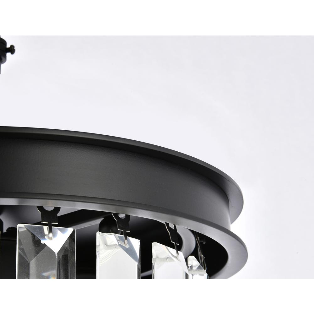Sydney 3 light Matte Black Pendant Clear Royal Cut Crystal. Picture 5