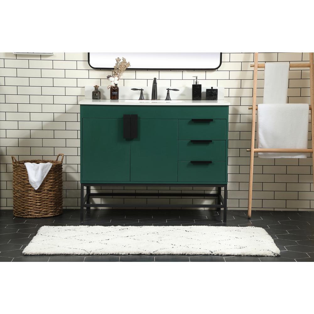 42 inch Single bathroom vanity in green with backsplash. Picture 14
