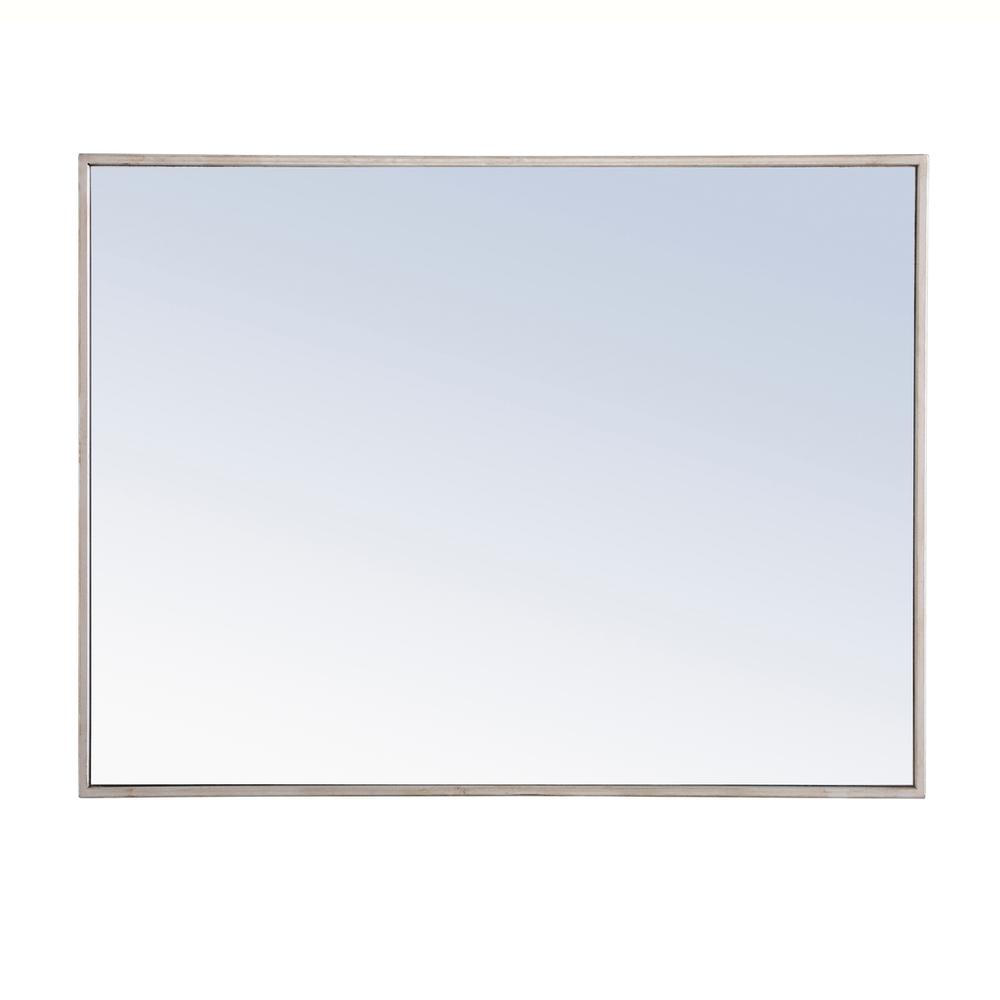 Metal frame Rectangle Mirror 24 inch Silver. Picture 5