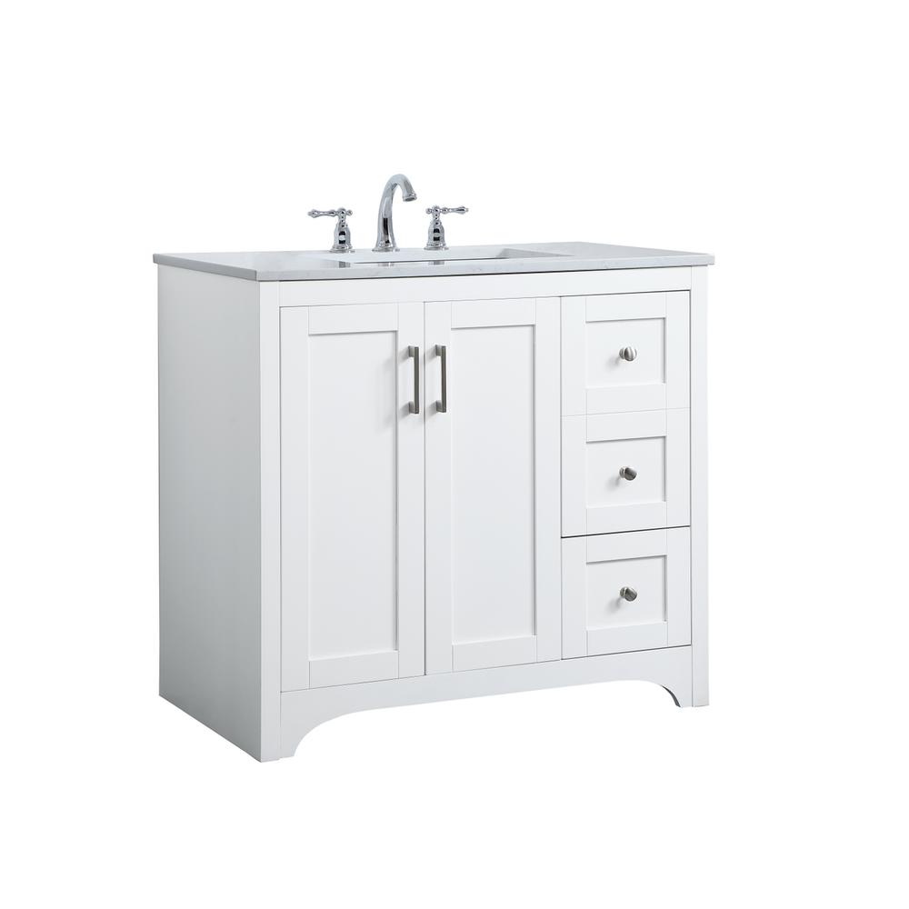 36 inch Single Bathroom Vanity in White. Picture 7