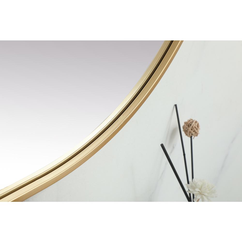 Metal Frame Oval Mirror 30x72 Inch in Brass. Picture 6