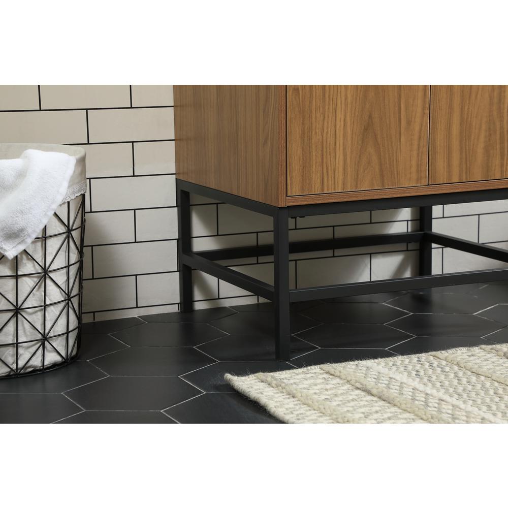 24 inch Single bathroom vanity in walnut brown. Picture 6