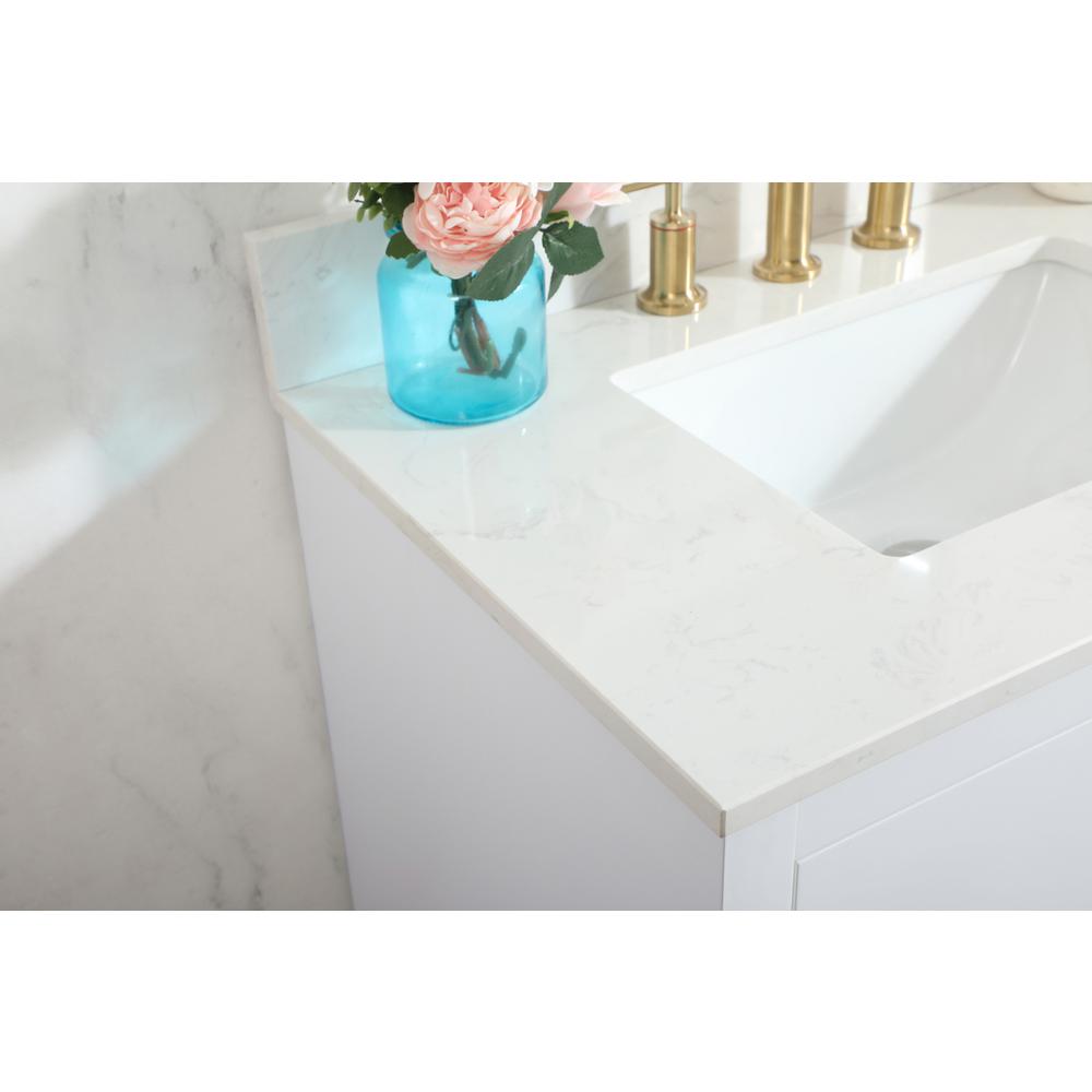 30 inch Single bathroom vanity in white with backsplash. Picture 5