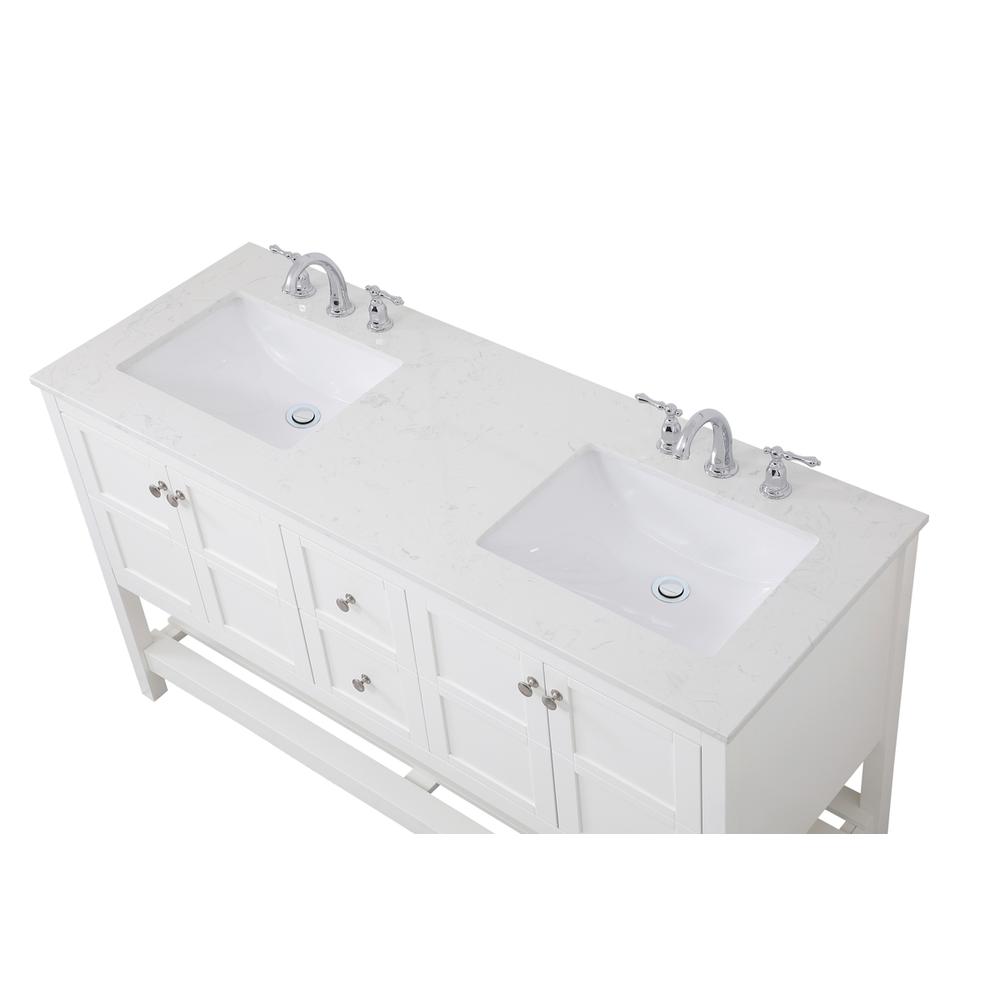 60 inch Single Bathroom Vanity in White. Picture 9
