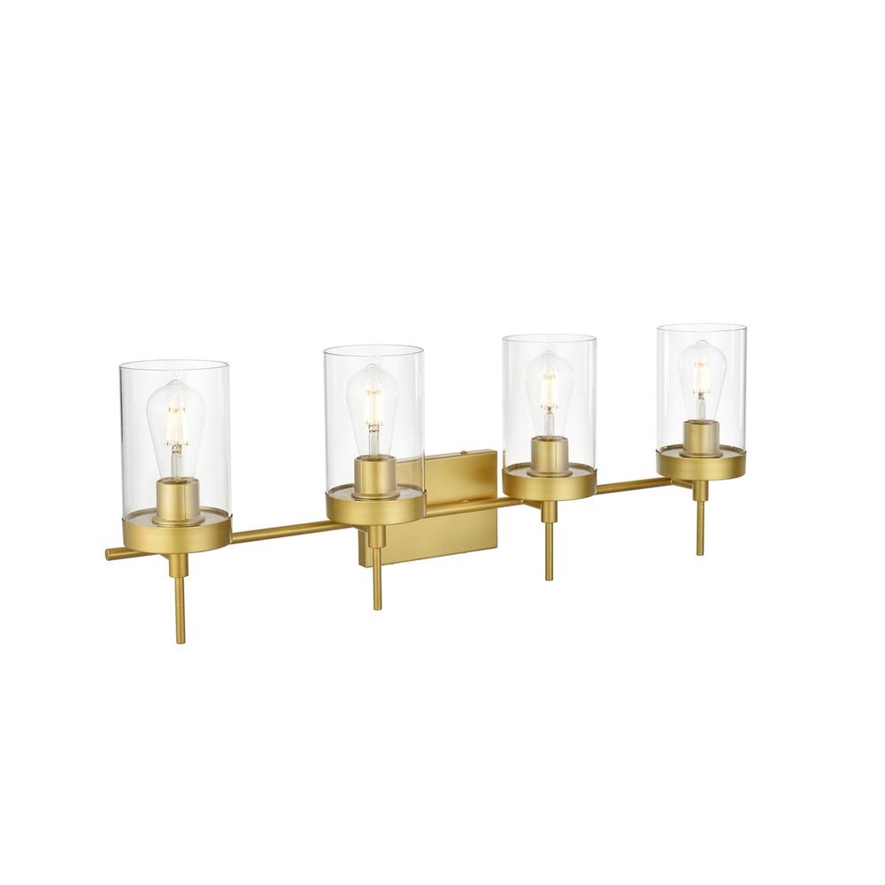 Benny 4 light Brass and Clear Bath Sconce. Picture 3
