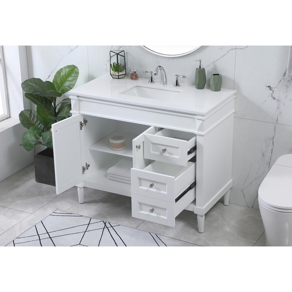 42 inch Single bathroom vanity in white. Picture 3