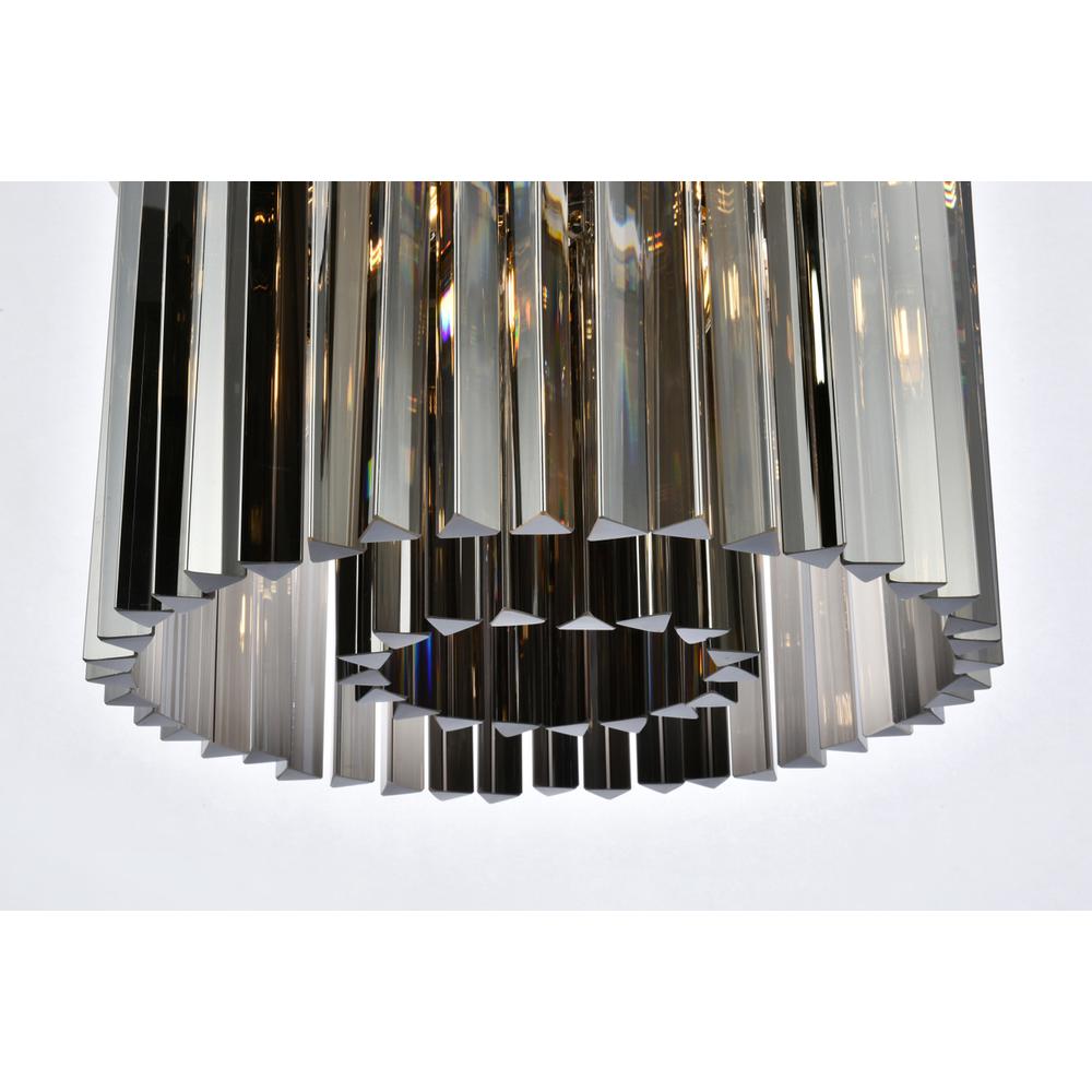 Sydney 6 light polished nickel Flush Mount Silver Shade (Grey) Royal Cut Crystal. Picture 3