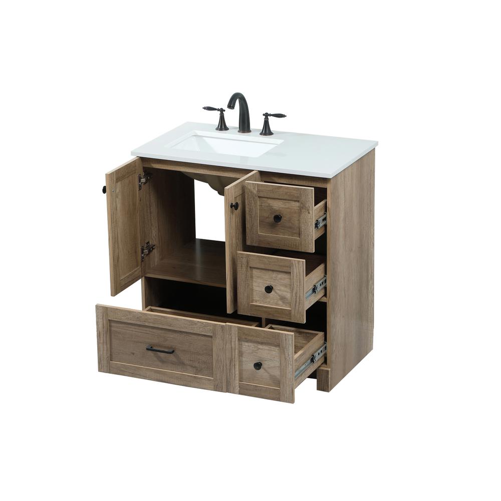 32 inch Single bathroom vanity in natural oak. Picture 9