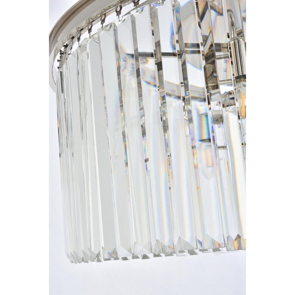Sydney 8 light polished nickel Flush Mount Clear Royal Cut Crystal. Picture 5