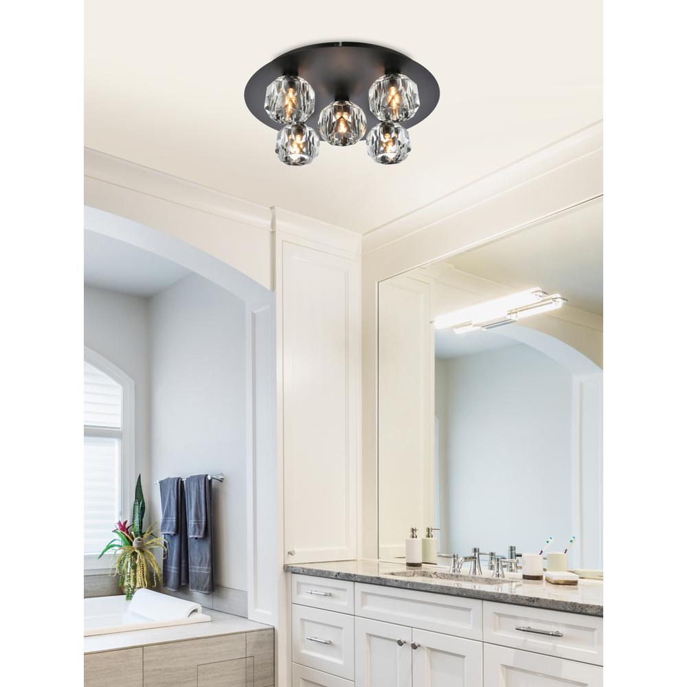 Graham 5 Light Ceiling Lamp in Black. Picture 7