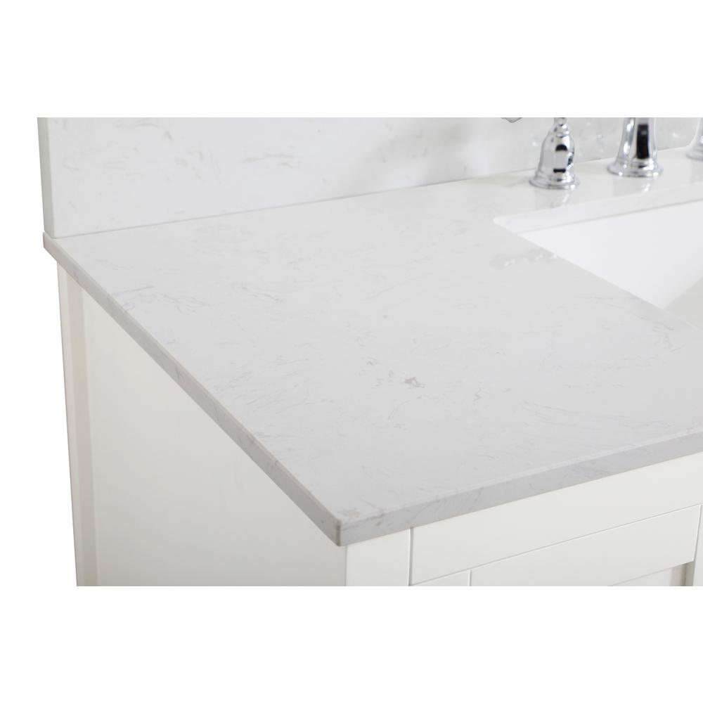 48 inch Single Bathroom Vanity in White with Backsplash. Picture 12