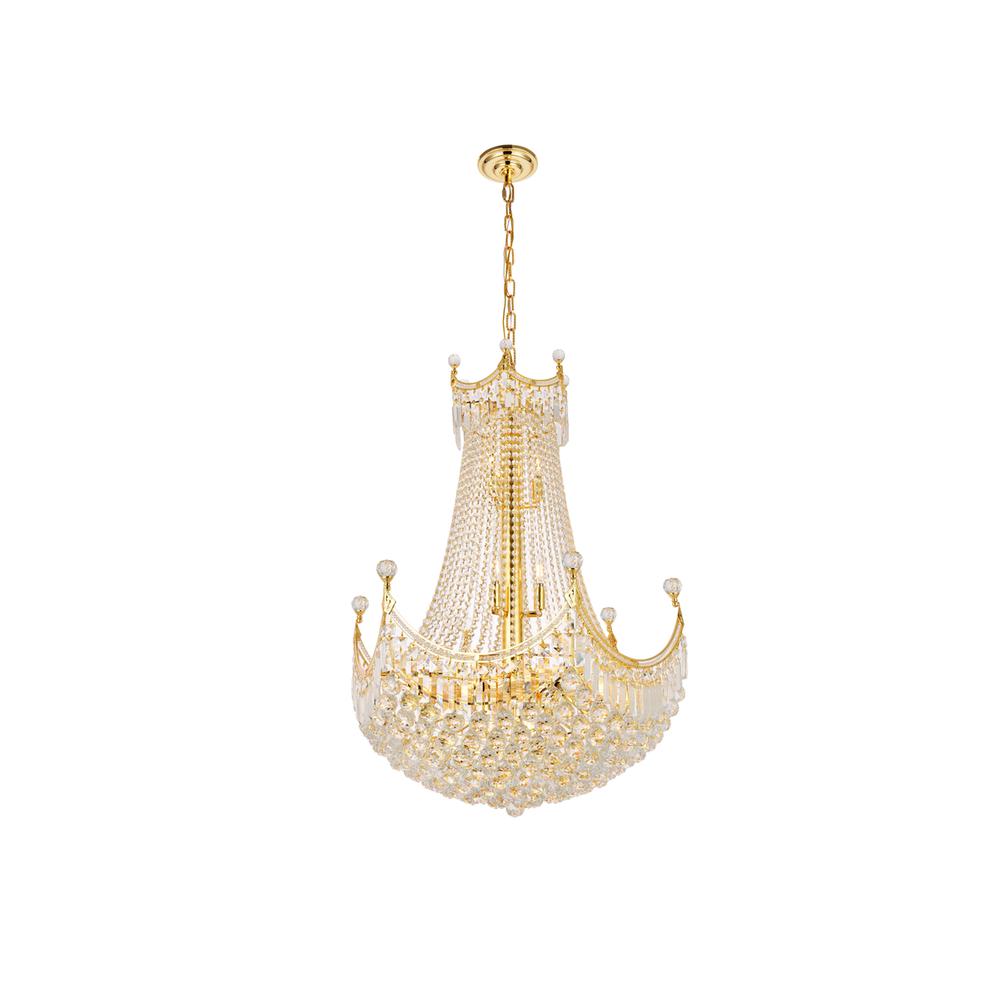 Corona 24 light Gold Chandelier Clear Royal Cut Crystal. Picture 6