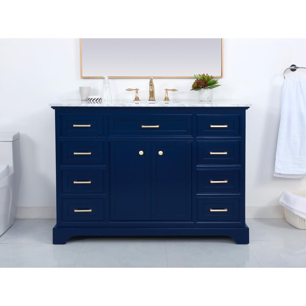 48 inch Single bathroom vanity in Blue. Picture 2