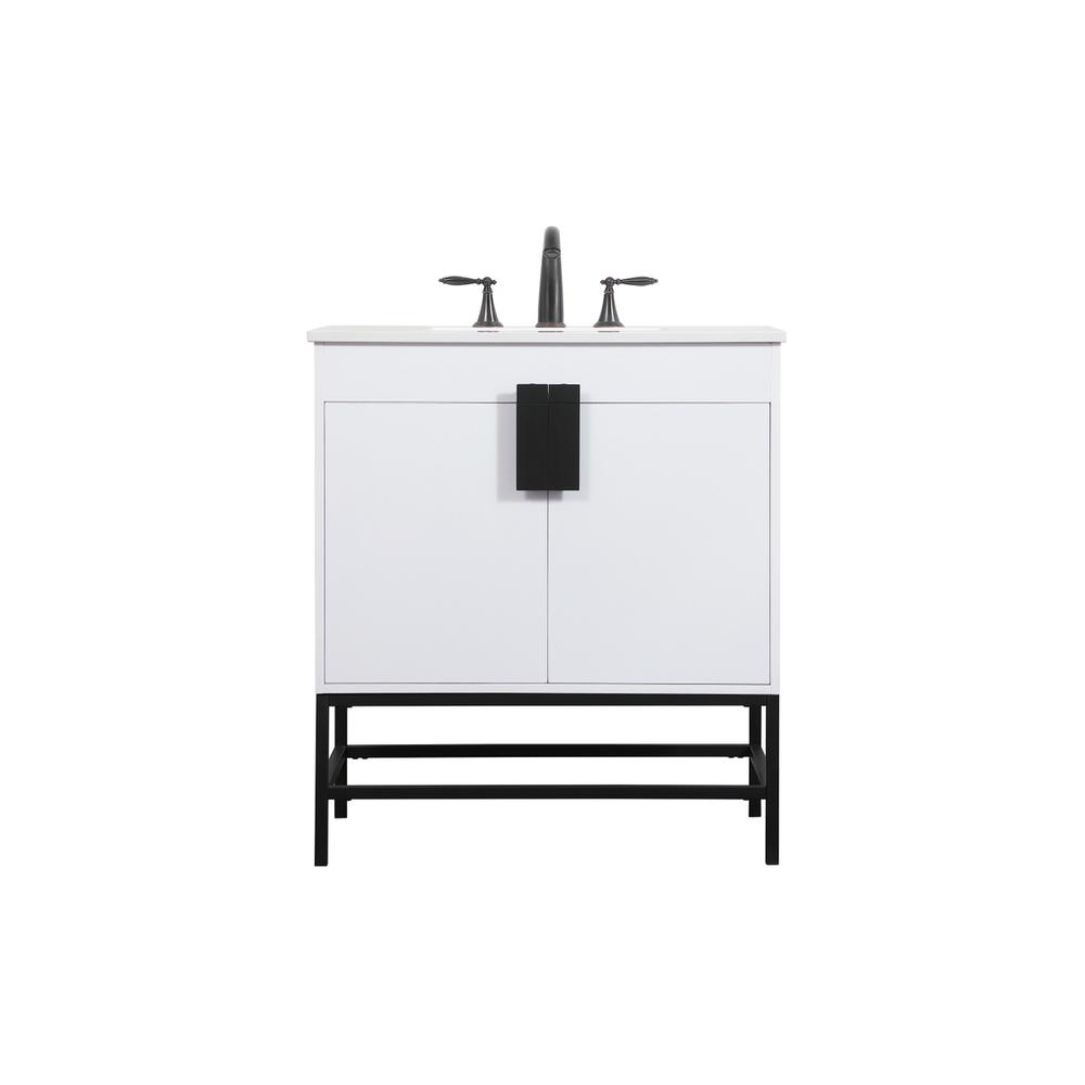 30 inch Single bathroom vanity in white. Picture 1