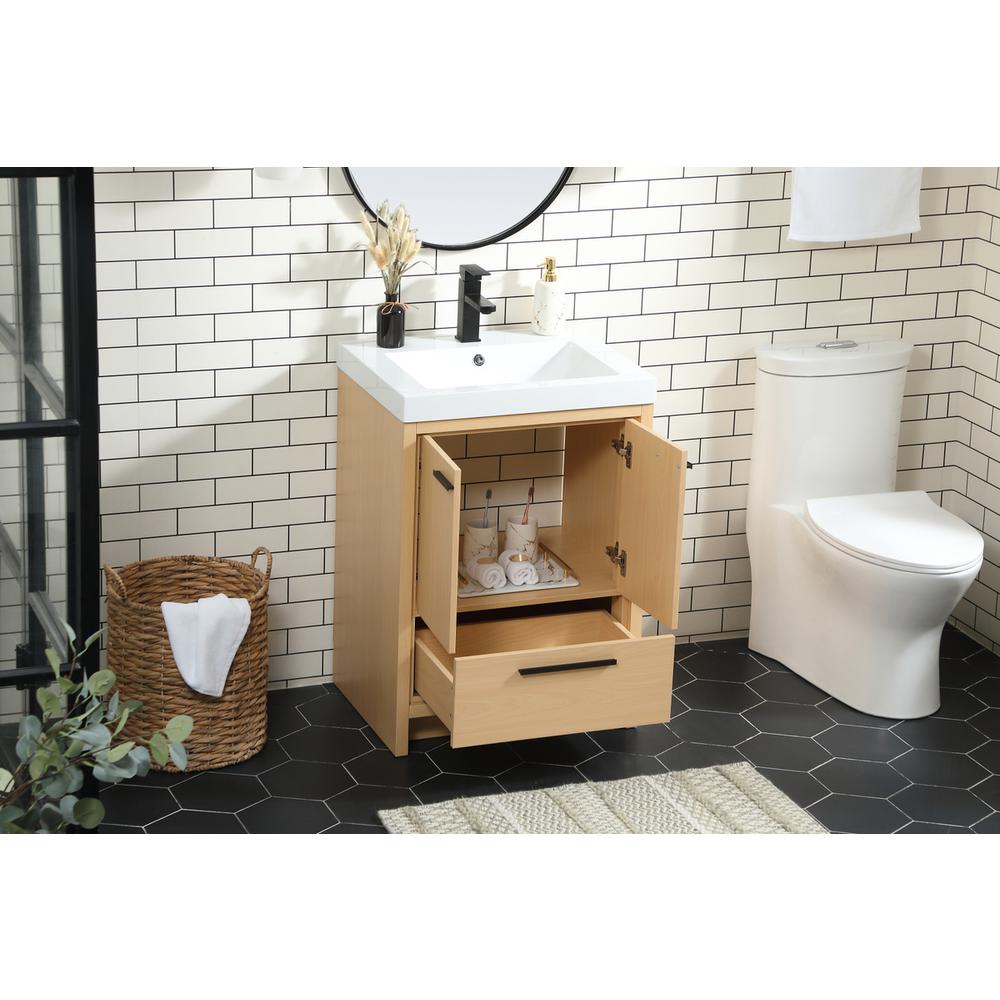 24 inch Single bathroom vanity in Maple. Picture 3