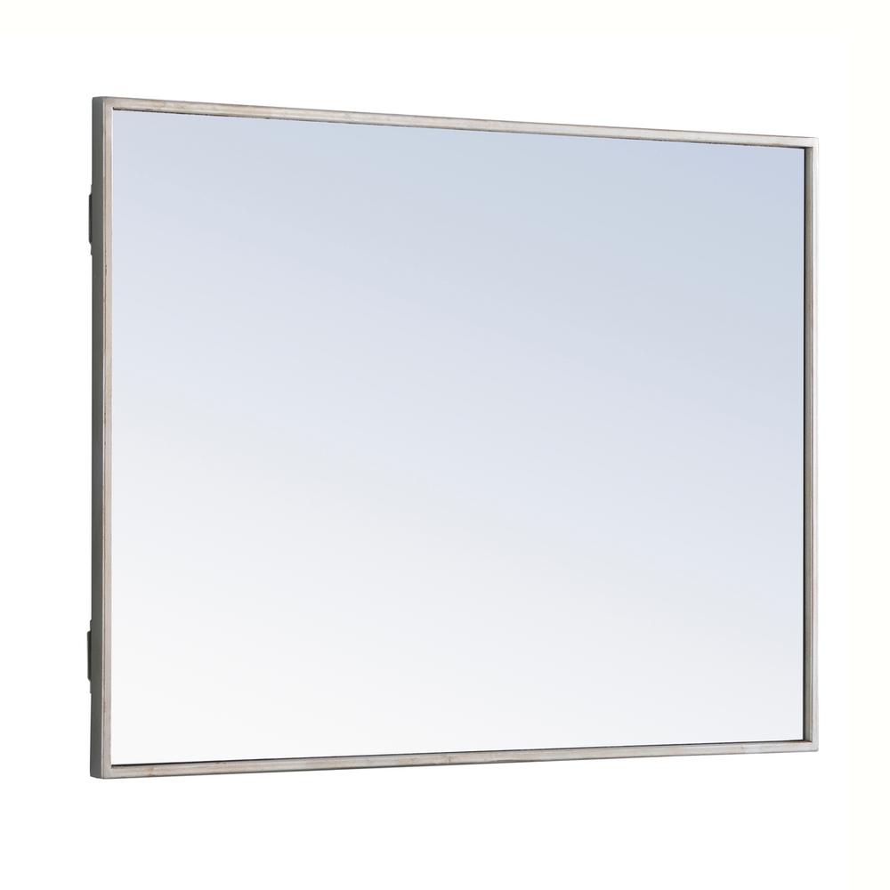 Metal frame Rectangle Mirror 24 inch Silver. Picture 9