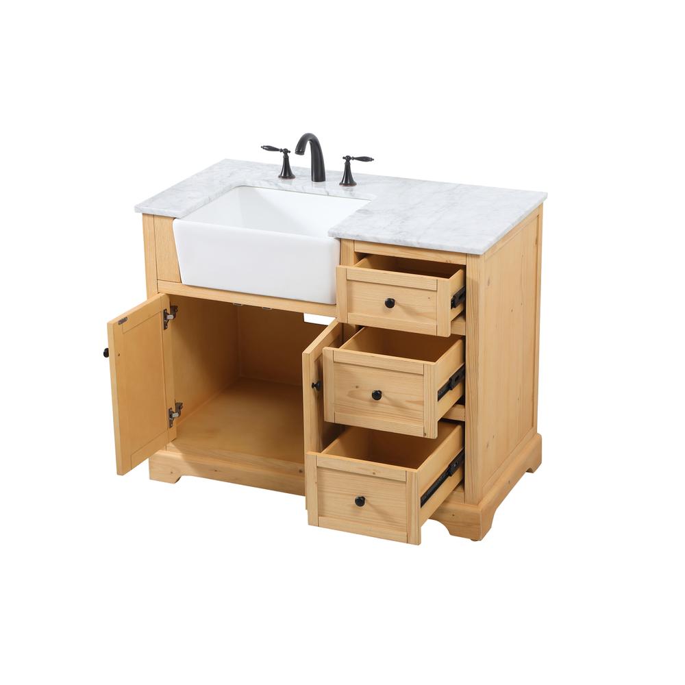 42 inch Single bathroom vanity in natural wood. Picture 9