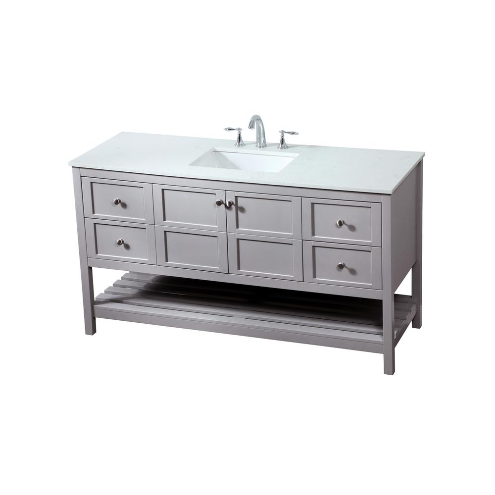 60 inch Single bathroom vanity in grey. Picture 8