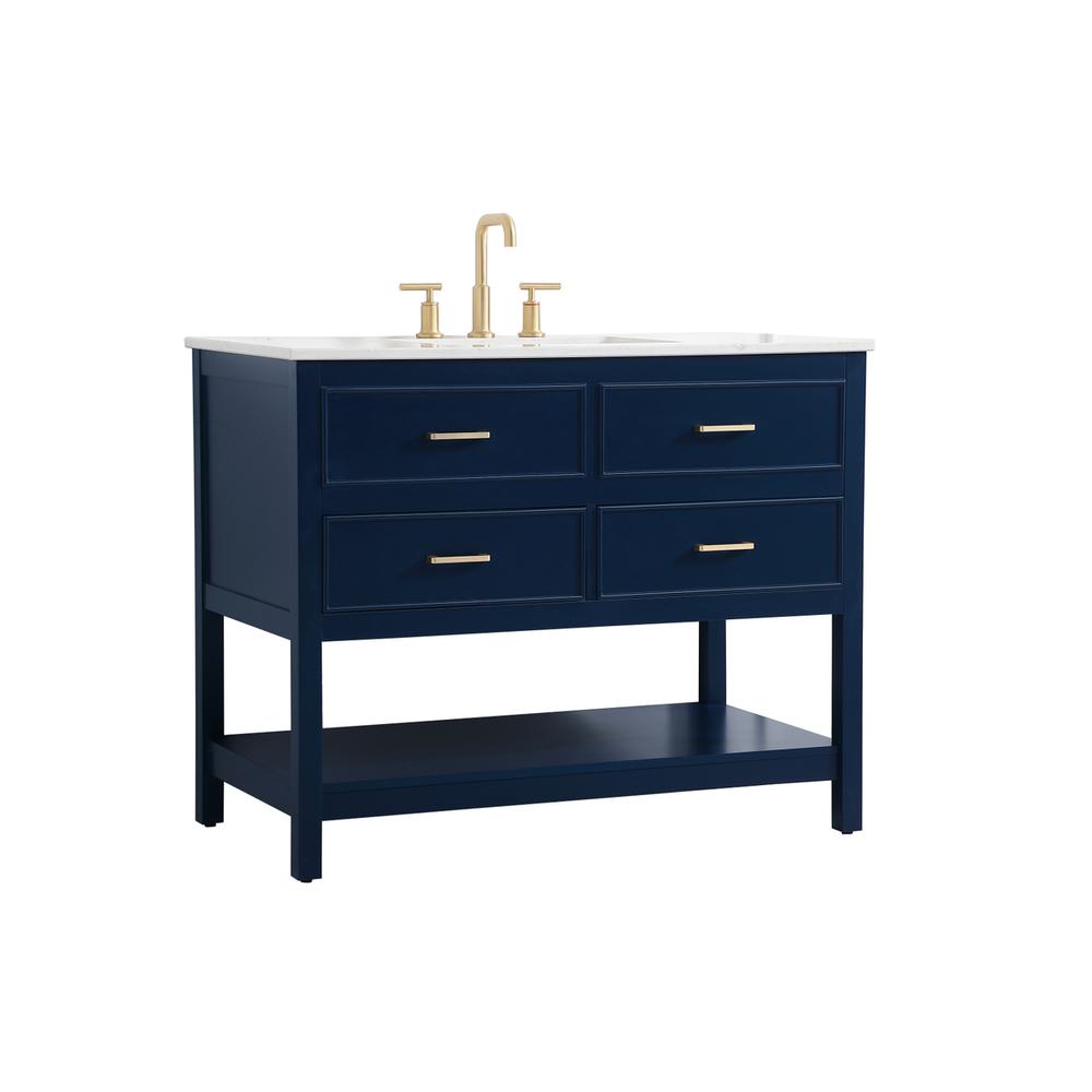 42 inch Single bathroom vanity in blue. Picture 7