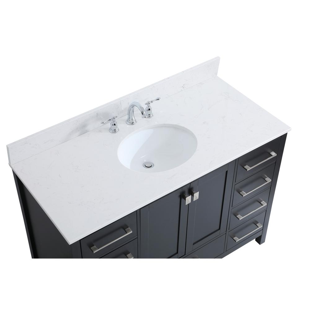 48 inch Single Bathroom Vanity in Black with Backsplash. Picture 10