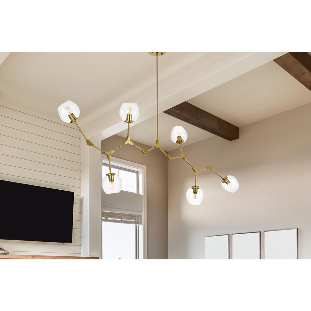 Cavoli 70 inch Chandelier in Brass. Picture 8