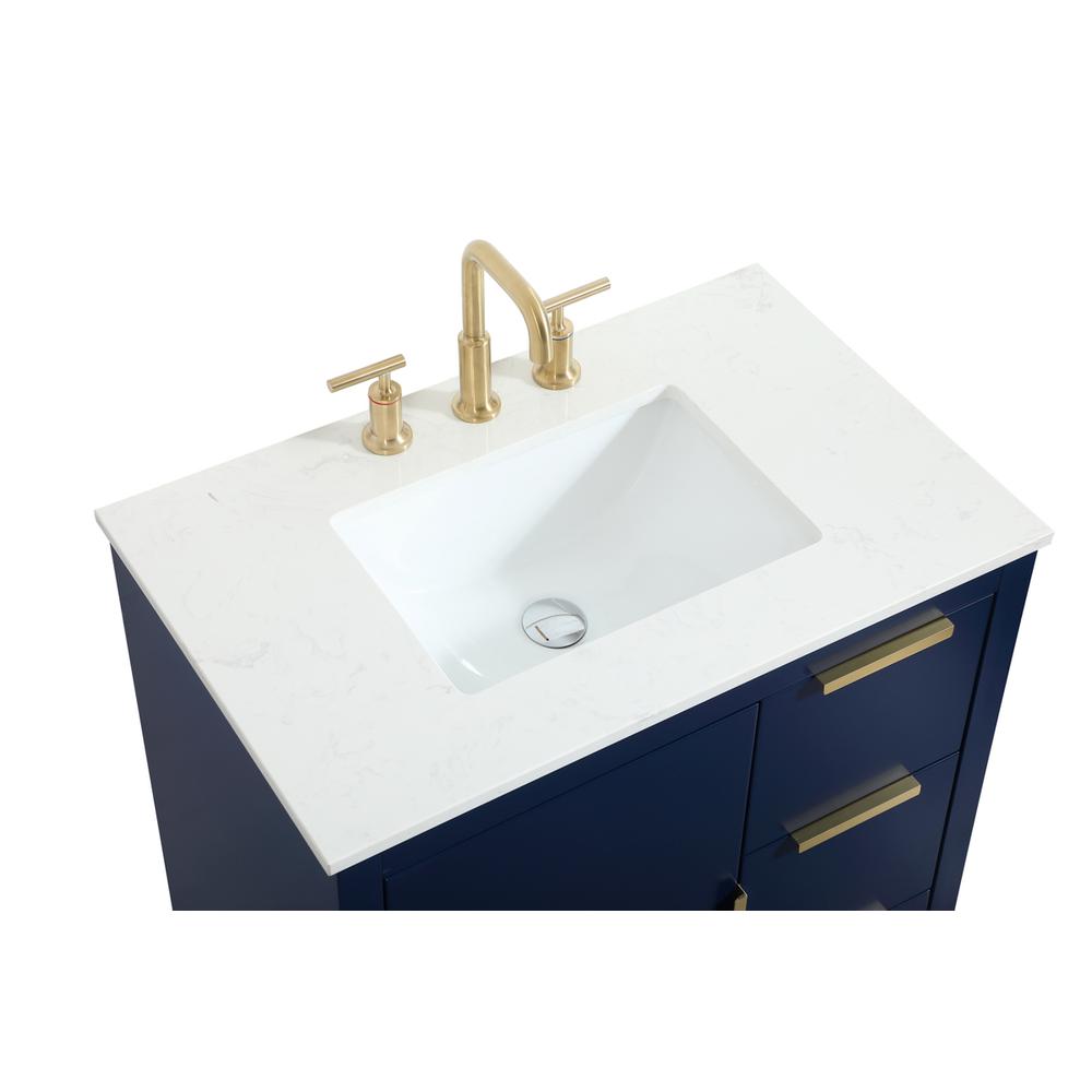 30 inch Single bathroom vanity in blue. Picture 10