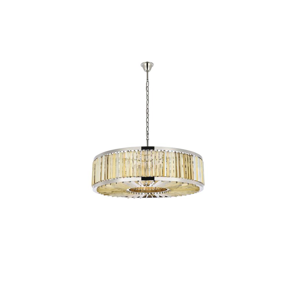 Chelsea 10 light polished nickel Chandelier Golden Teak. Picture 6