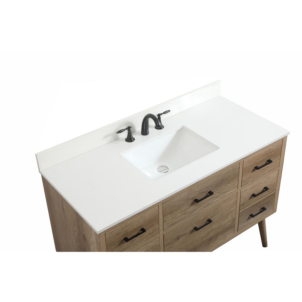 48 inch Single bathroom vanity in natural oak with backsplash. Picture 10