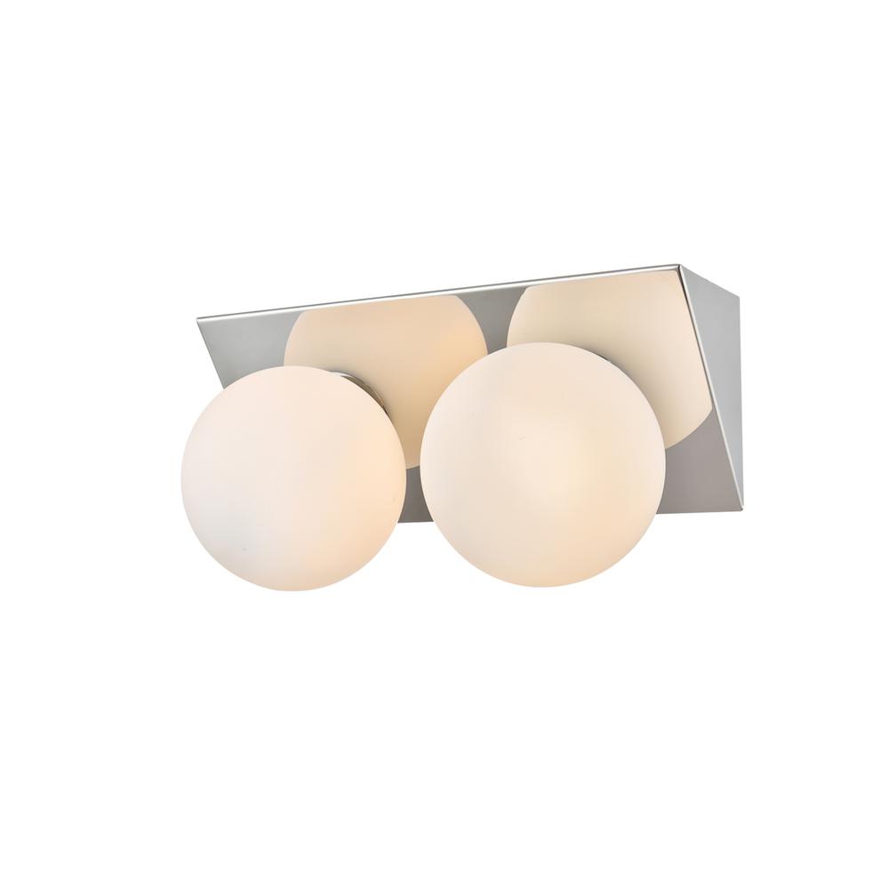 Jillian 2 light Chrome and frosted white Bath Sconce. Picture 2