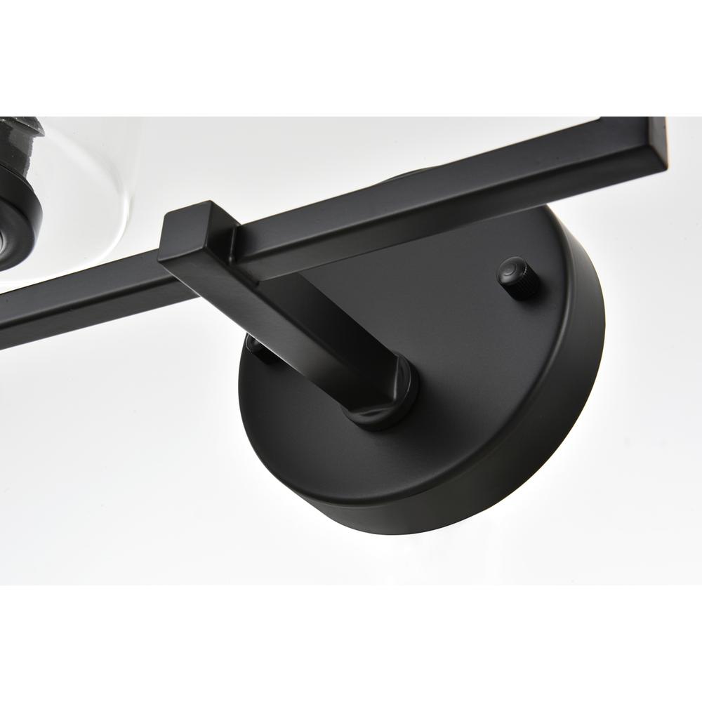Mayson 2 light Black and Clear Bath Sconce. Picture 6