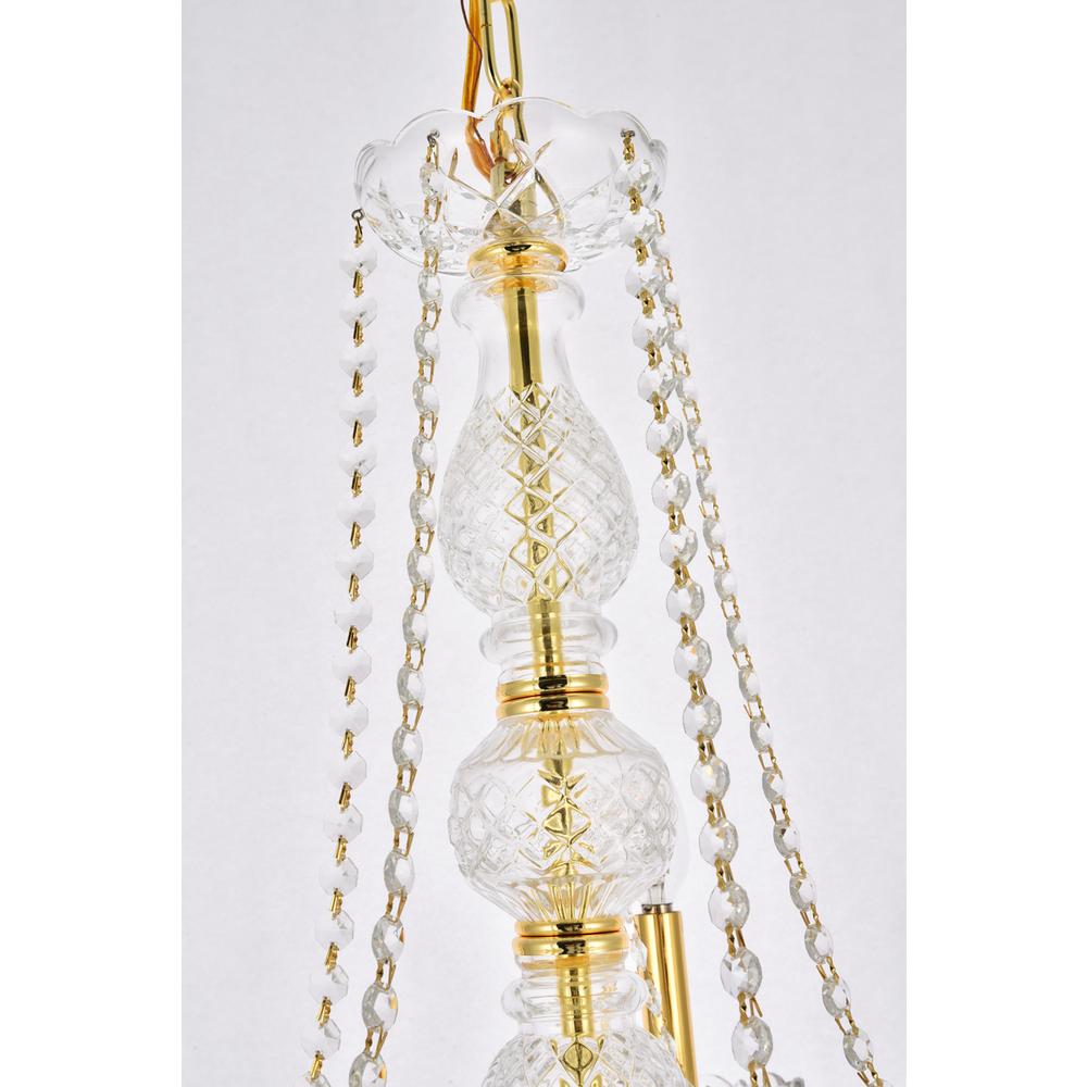 Verona 5 light Gold Chandelier Clear Royal Cut Crystal. Picture 4