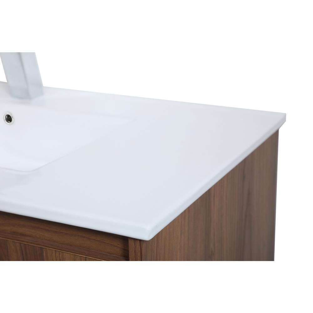 36 inch  Single Bathroom Floating Vanity in Walnut Brown. Picture 9