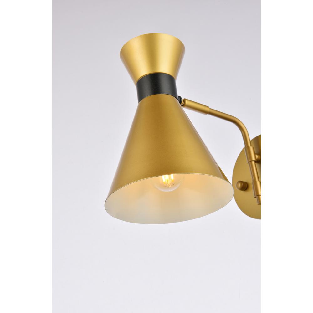 Halycon 6 inch light brass wall sconce. Picture 3