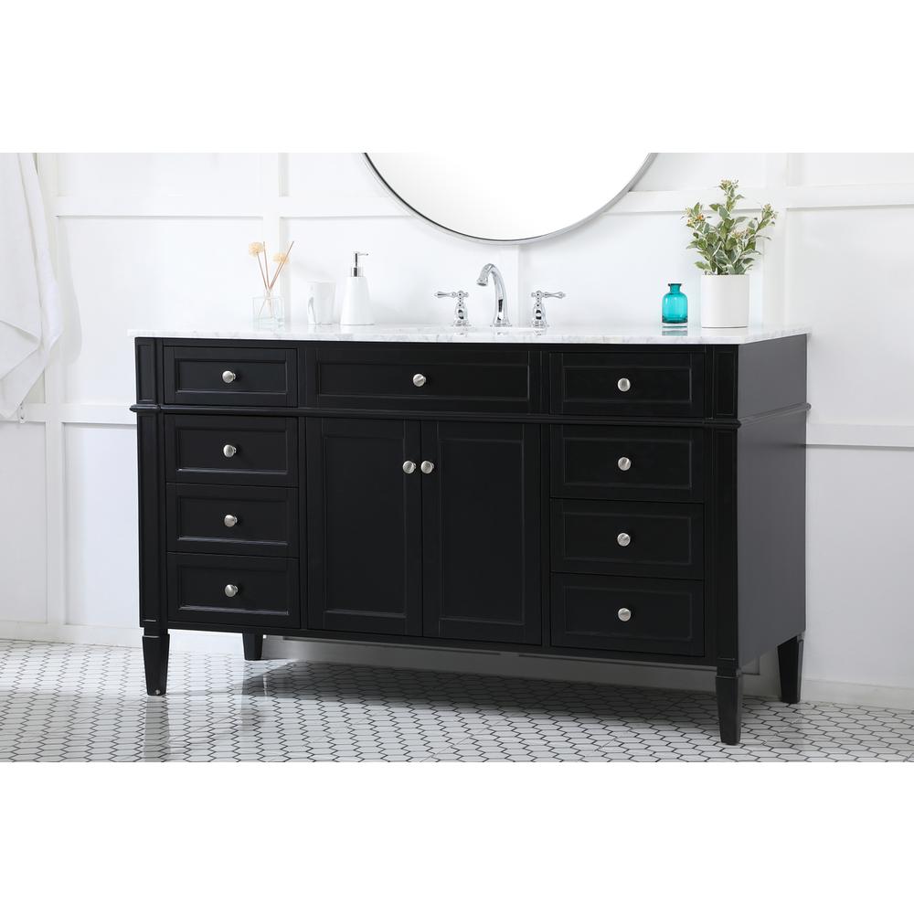 60 inch Single bathroom vanity in black. Picture 2