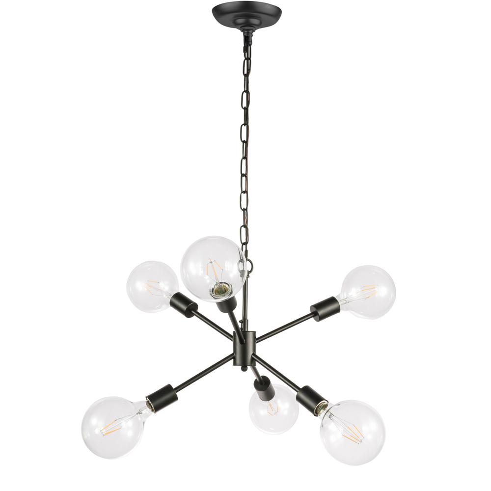 Nolan  6 light Black pendant. Picture 2