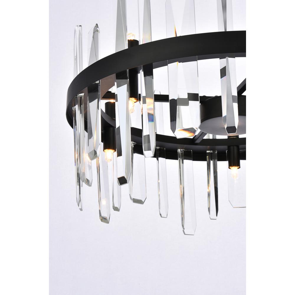 Serena 20 inch crystal round pendant in black. Picture 5