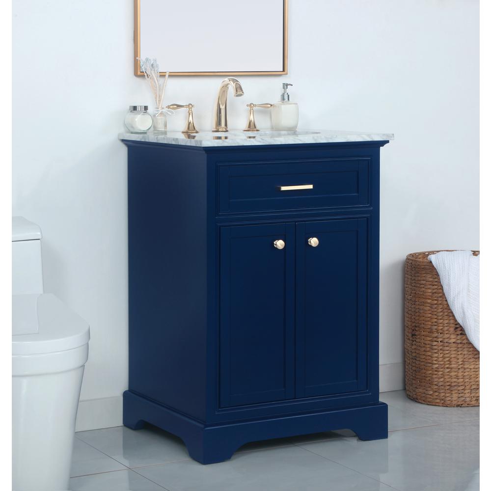 24 inch Single bathroom vanity in Blue. Picture 3