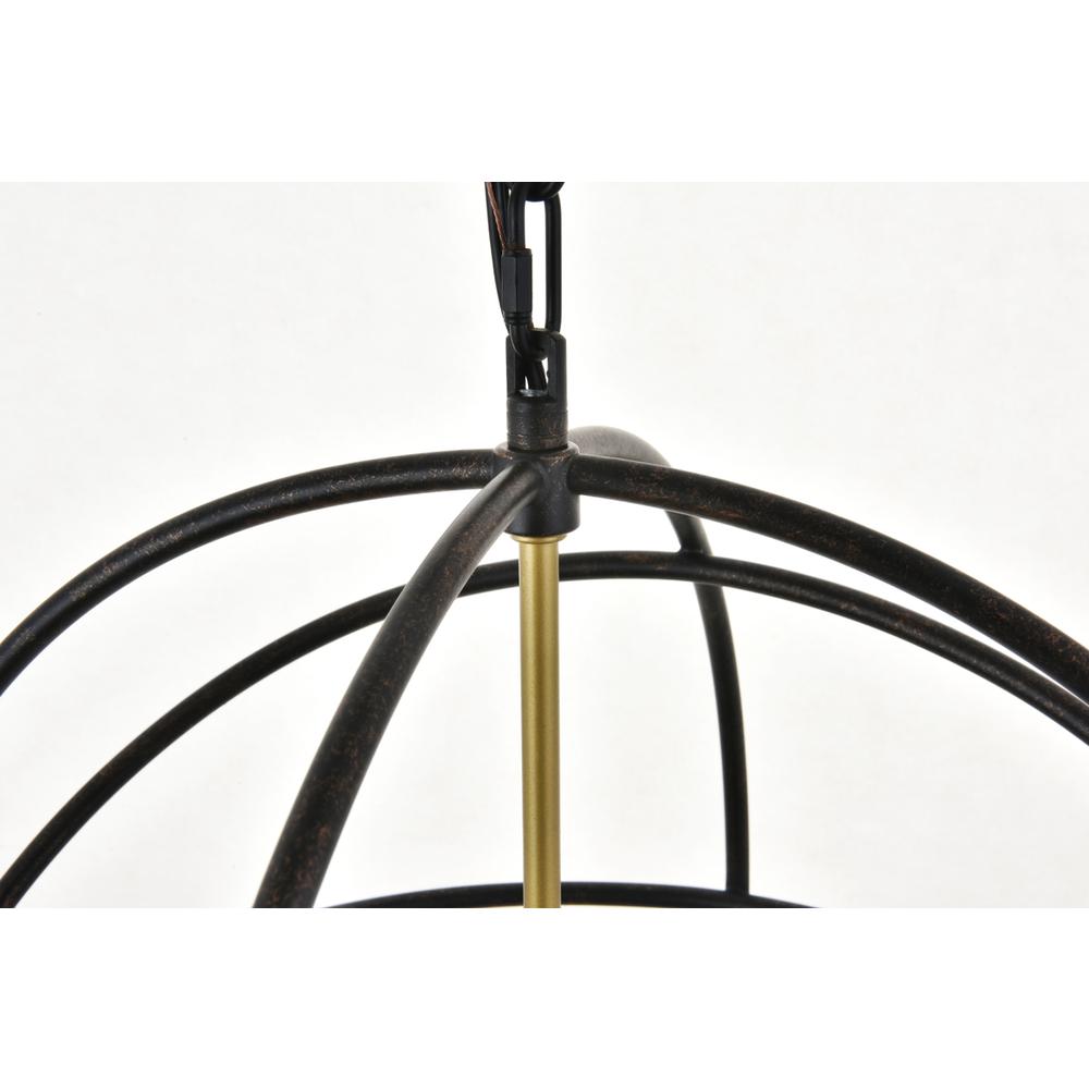 Octavia 4 light Brass and Dark Brown Pendant. Picture 12