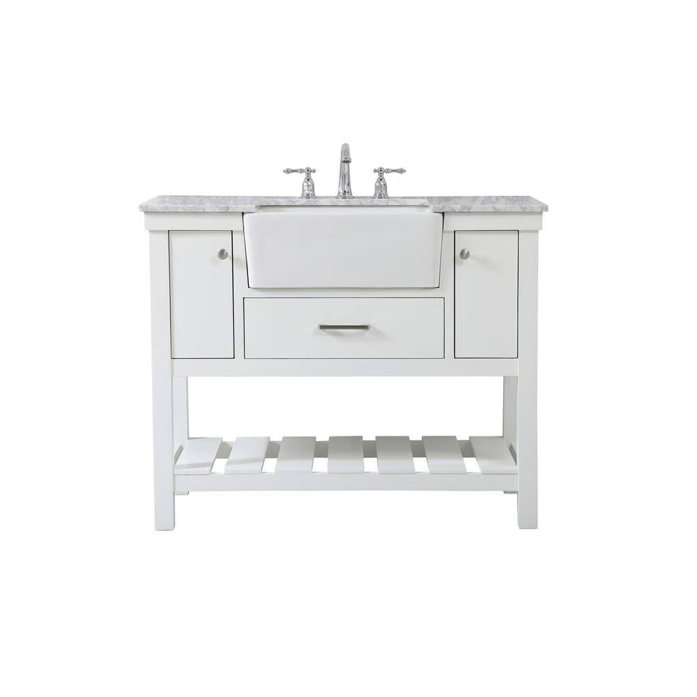 42 inch Single bathroom vanity in white. Picture 1