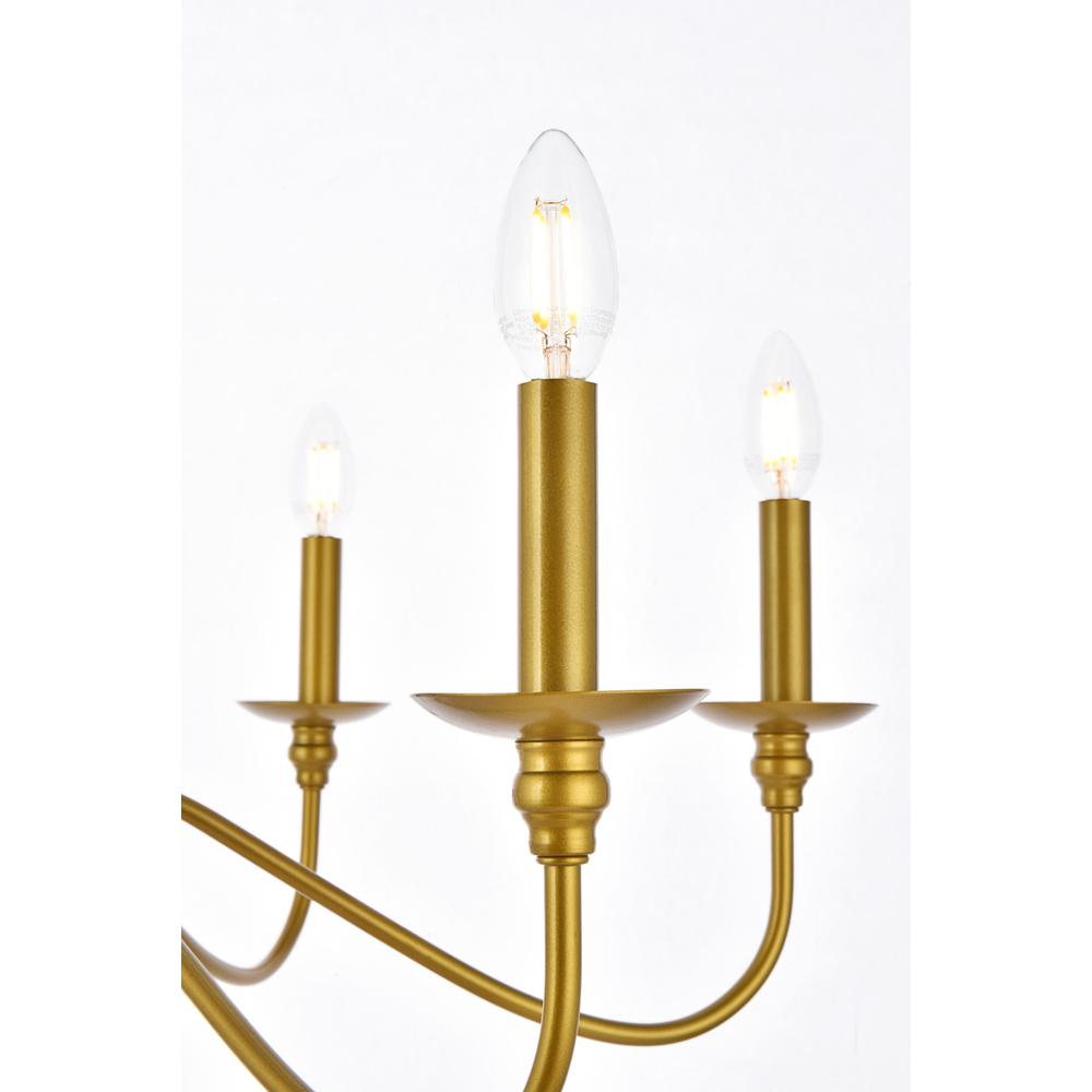 Rohan 30 inch chandelier in brass. Picture 4
