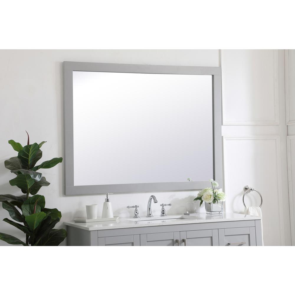 Aqua rectangle vanity mirror 48 inch in Grey. Picture 2