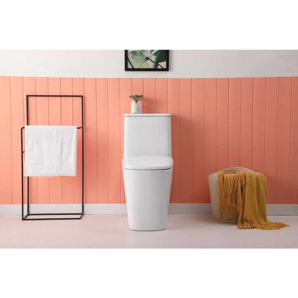 Winslet One-piece floor Square Toilet 27x14x31 in White. Picture 14