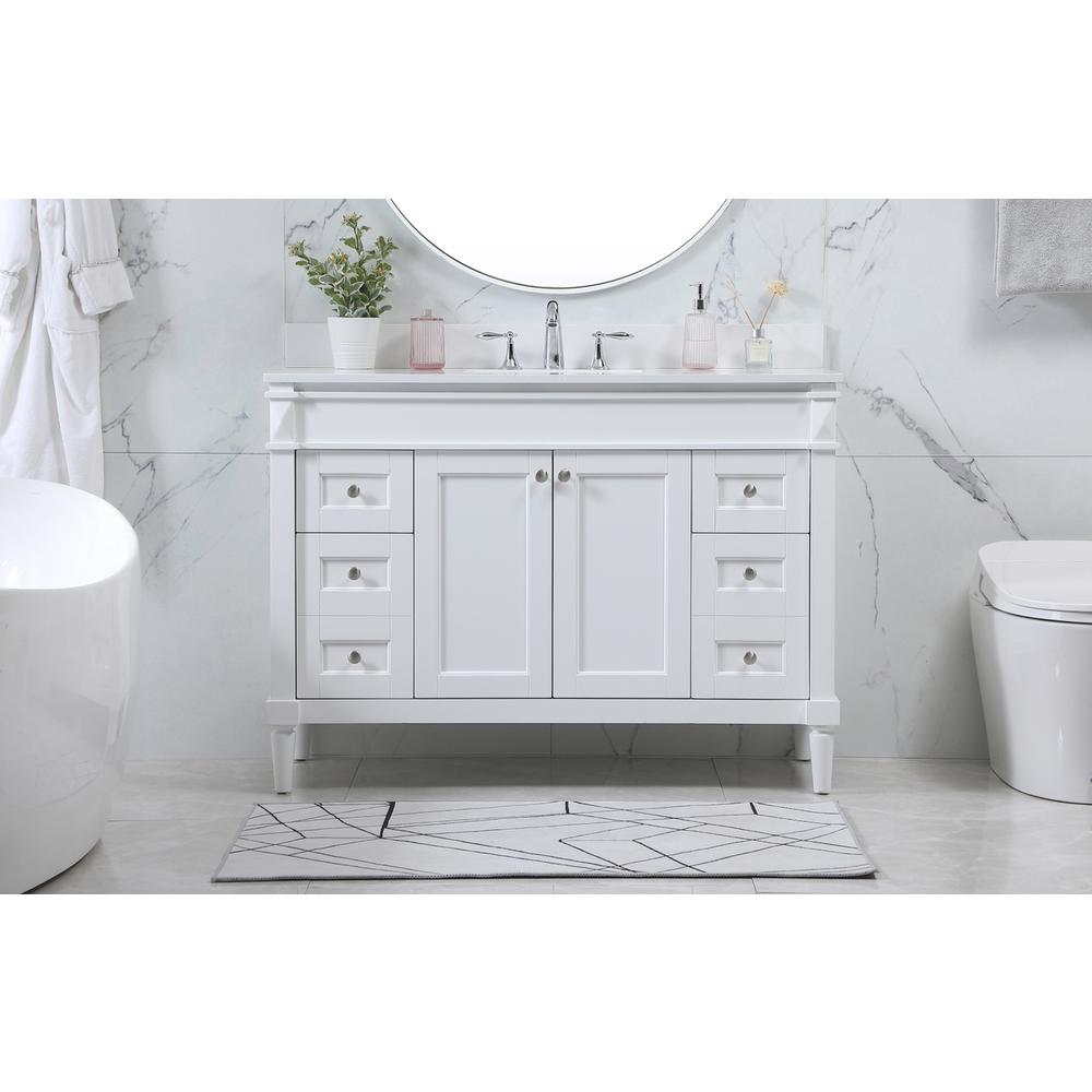 48 inch Single bathroom vanity in white with backsplash. Picture 14