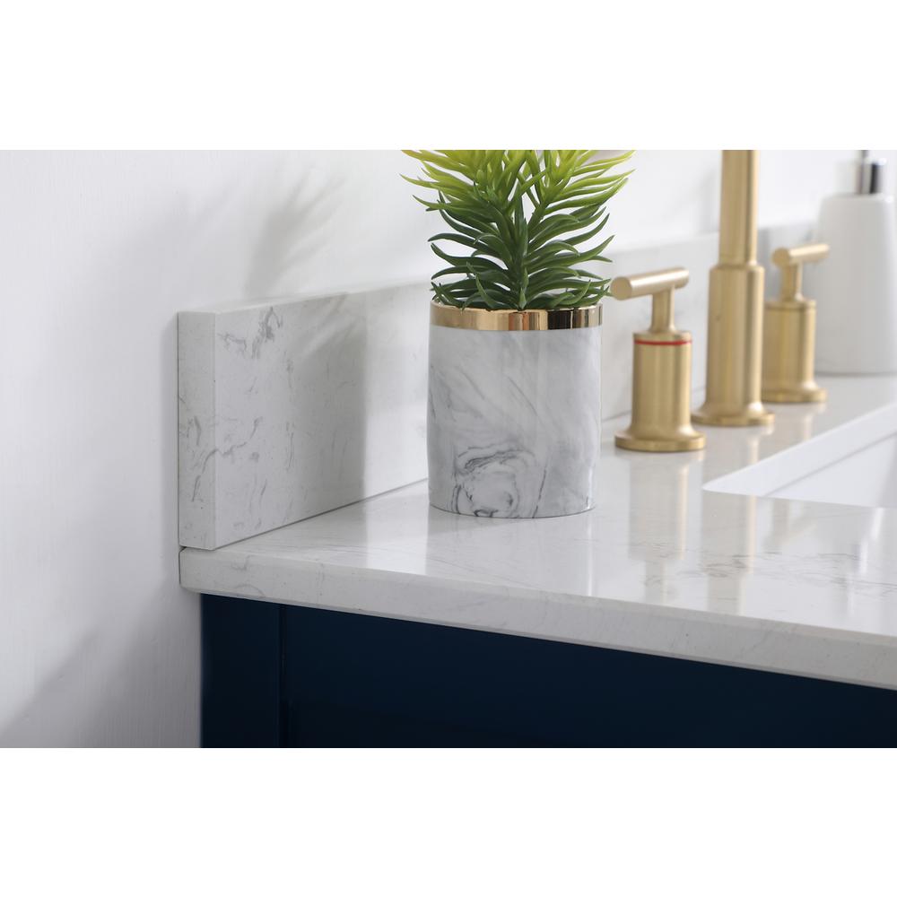 36 inch Single bathroom vanity in blue with backsplash. Picture 5