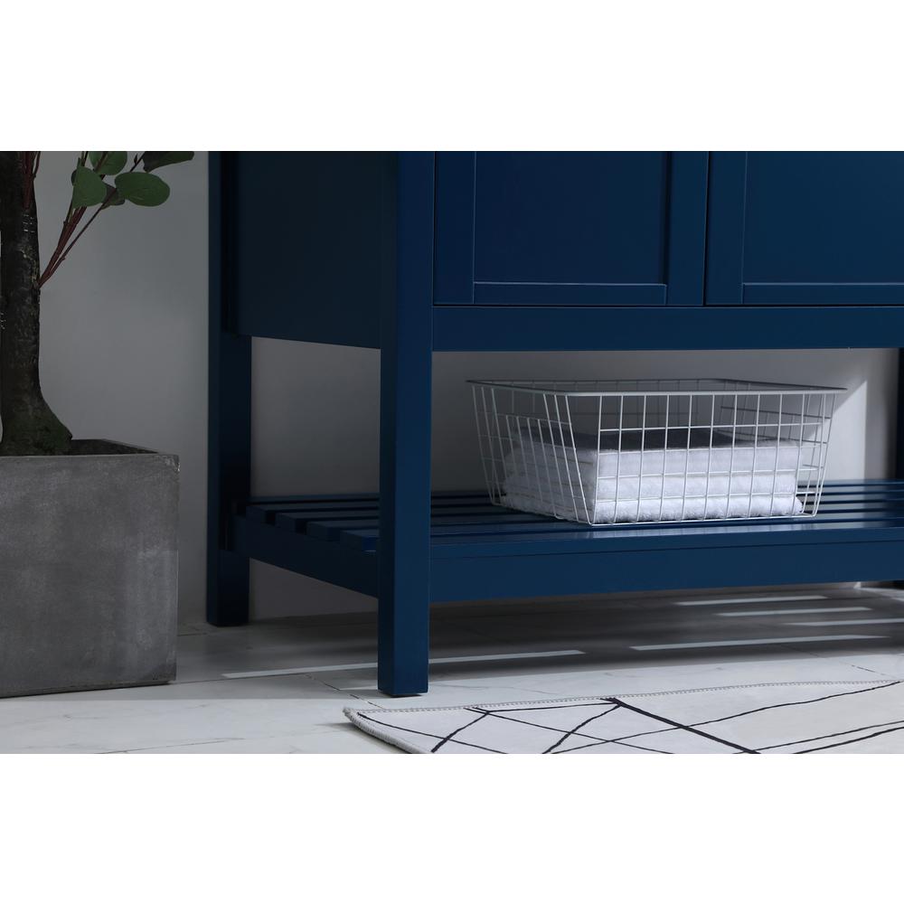 42 inch Single Bathroom Vanity in Blue with Backsplash. Picture 6
