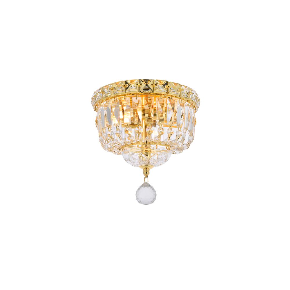 Tranquil 2 light Gold Flush Mount Clear Royal Cut Crystal. Picture 2